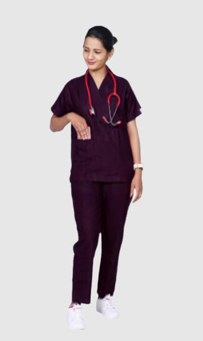 Softicy Wine Color Surgeon Dress