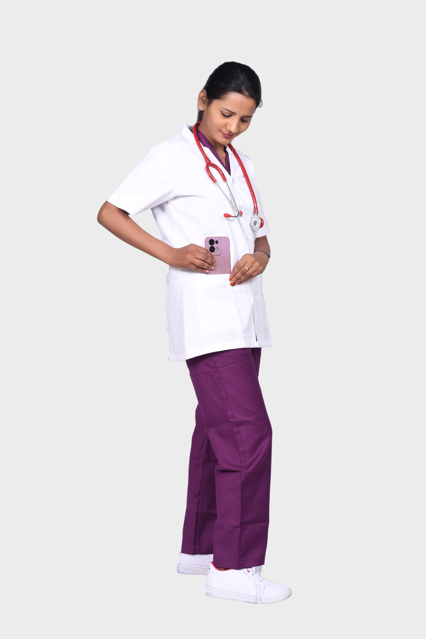 Doctor's Apron Export Light White Half Sleeves